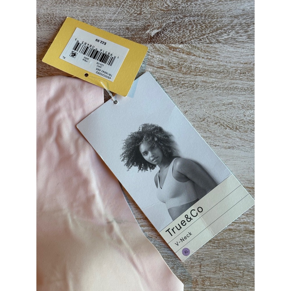 True & Co XL V-Neck Bralette Women Light Pink 38C 38D 40A 40B - Picture 3 of 5